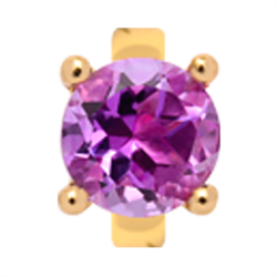 Image of FORGYLDT SØLV CHARM MED LILLA AMETHYST FRA CHRISTINA WATCHES